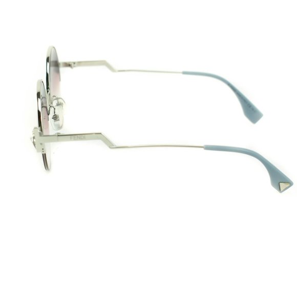 FENDI Silver/Blue Crystals Logo Sunglasses (nn) - Picture 2 of 10